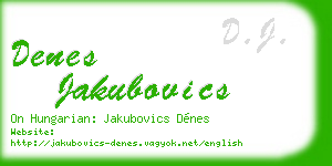 denes jakubovics business card