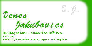 denes jakubovics business card